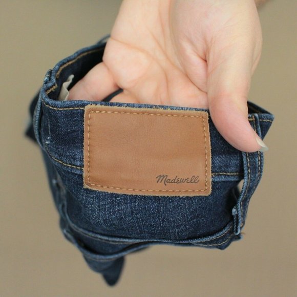 Madewell 10 Inch High Rise Skinny Jeans Women's Size 25 Raw Hem Dark Wash Denim - Picture 7 of 10